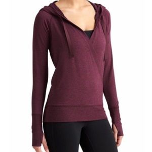 Athleta Inner Twist Wrap Hoodie Chianti Maroon